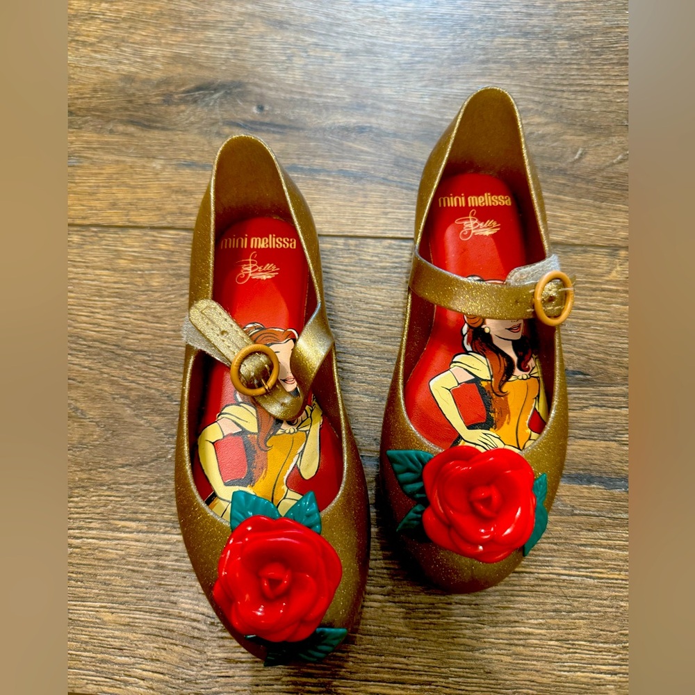 Mini Melissa Sweet Love Princesss Belle Shoes Size 11